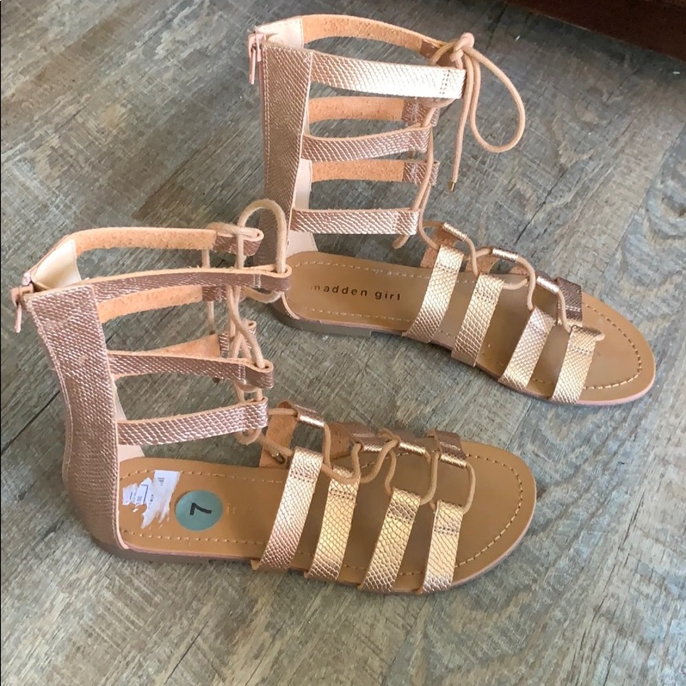 NWT rose gold gladiator sandals